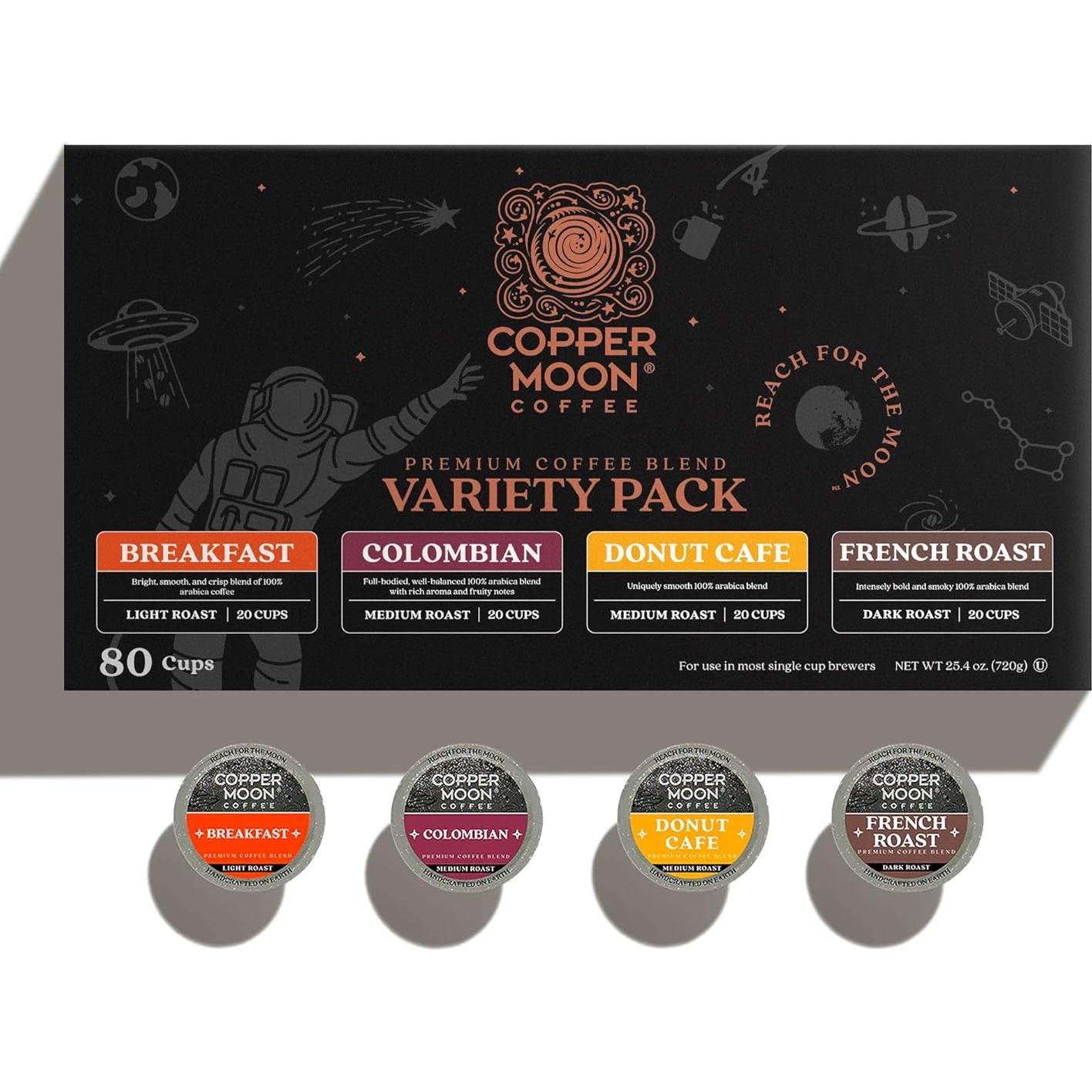 Cápsulas de café Copper Moon K-Cup 80 unidades variadas