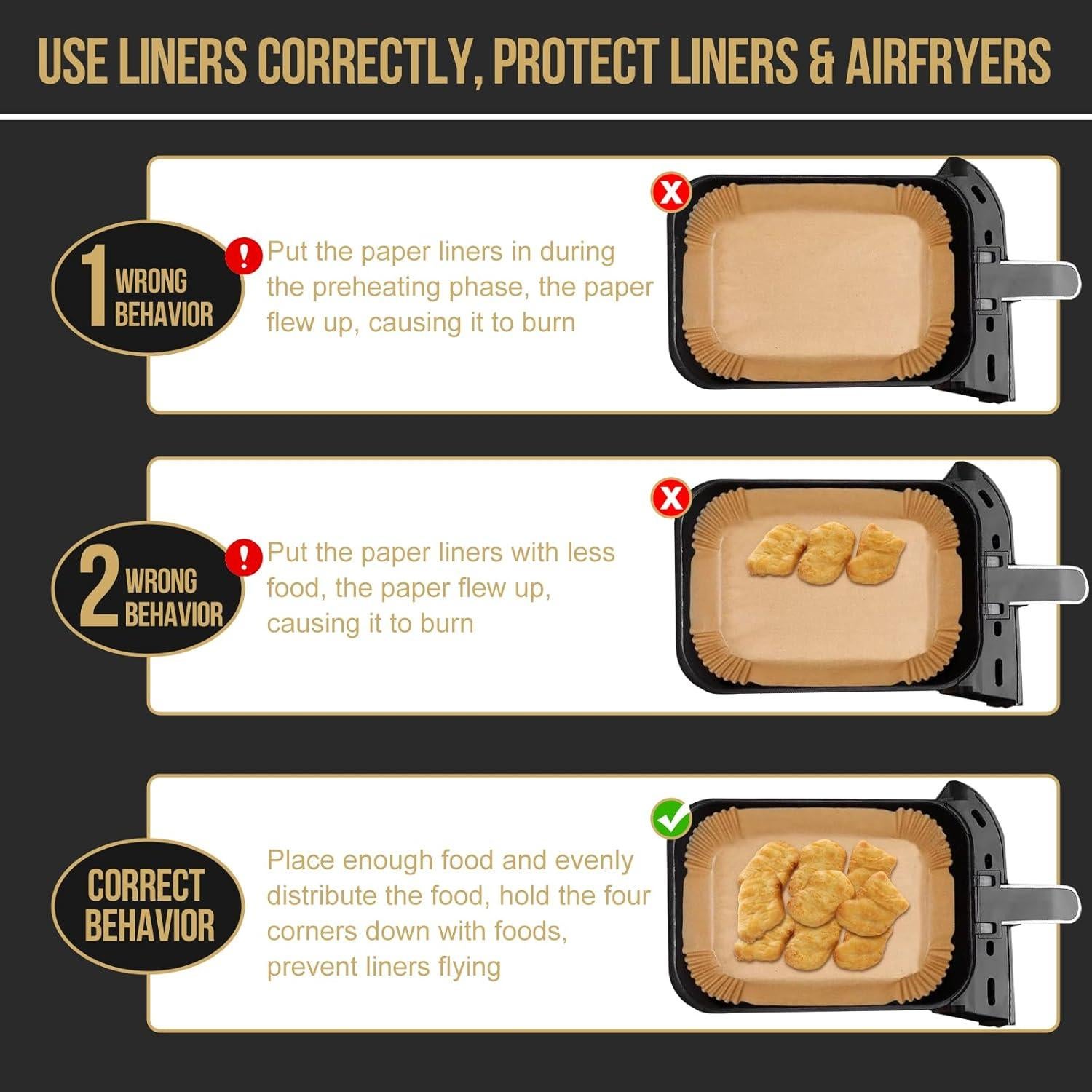 150 Forros Desechables para Freidora de Aire MMH 7QT/11QT