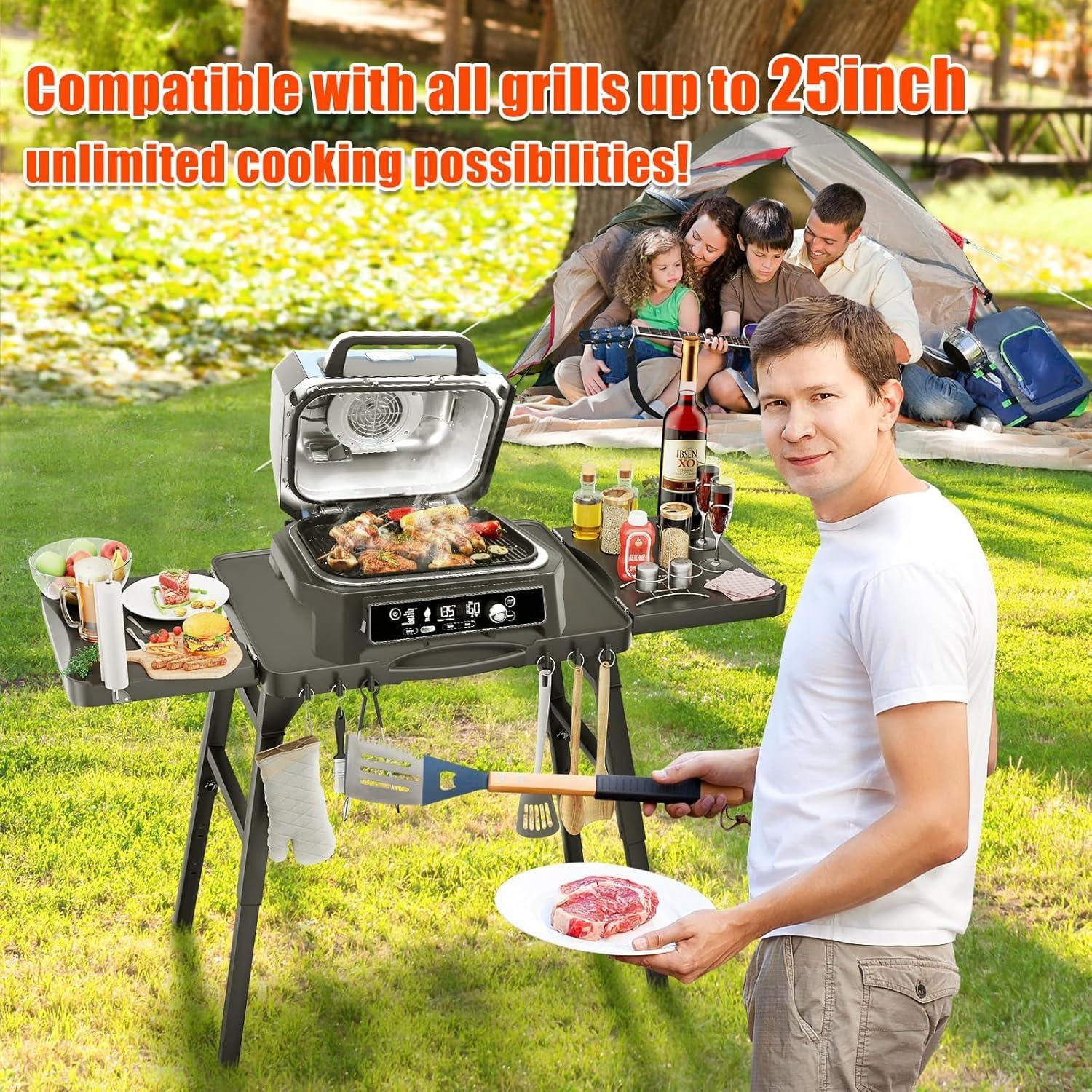 Carro de Mesa para Parrilla Hisencn 30067 Plegable Ajustable