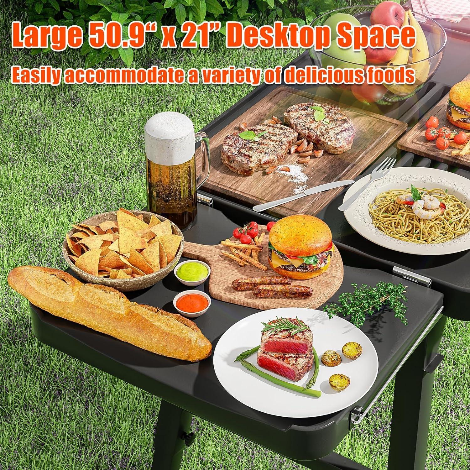 Carro de Mesa para Parrilla Hisencn 30067 Plegable Ajustable