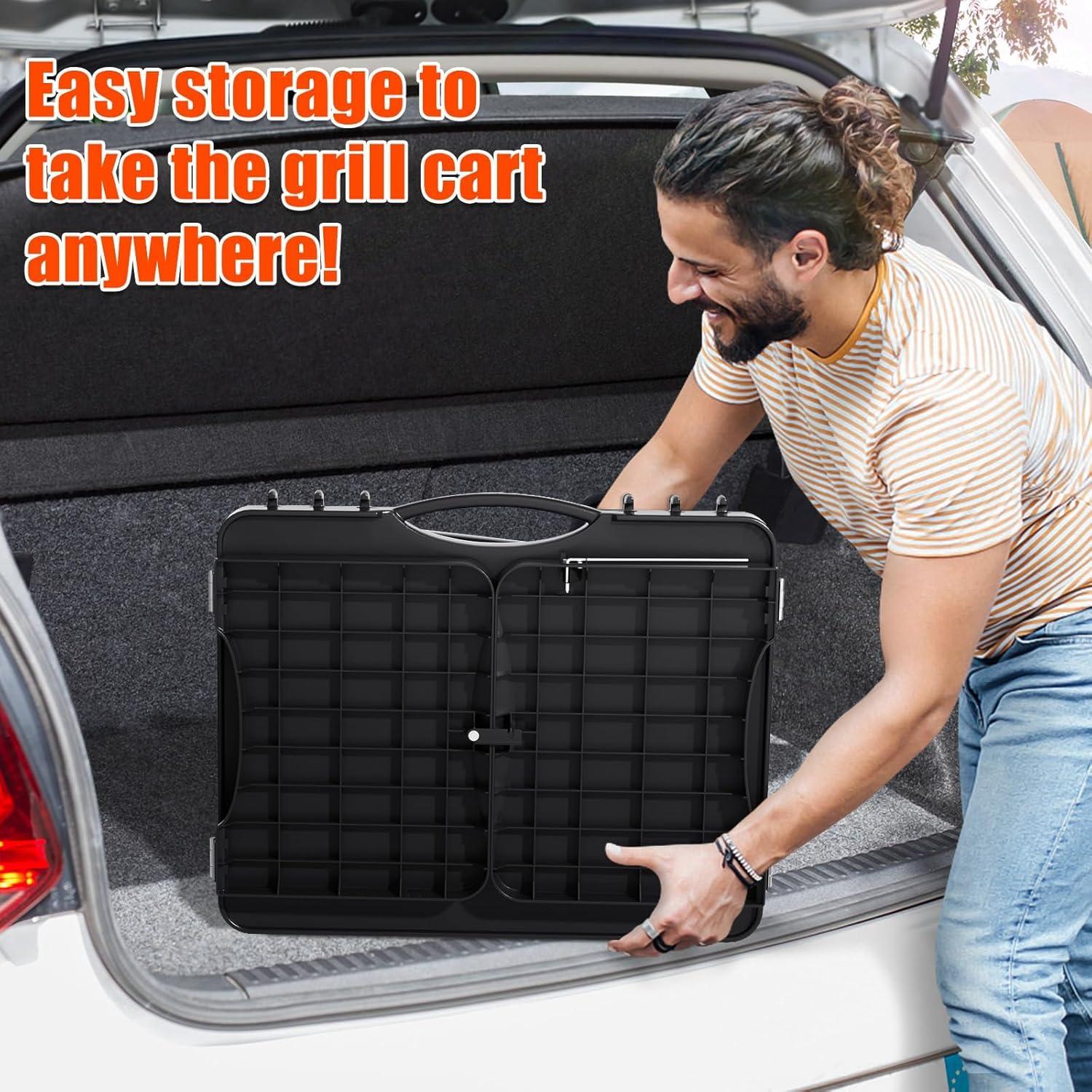 Carro de Mesa para Parrilla Hisencn 30067 Plegable Ajustable