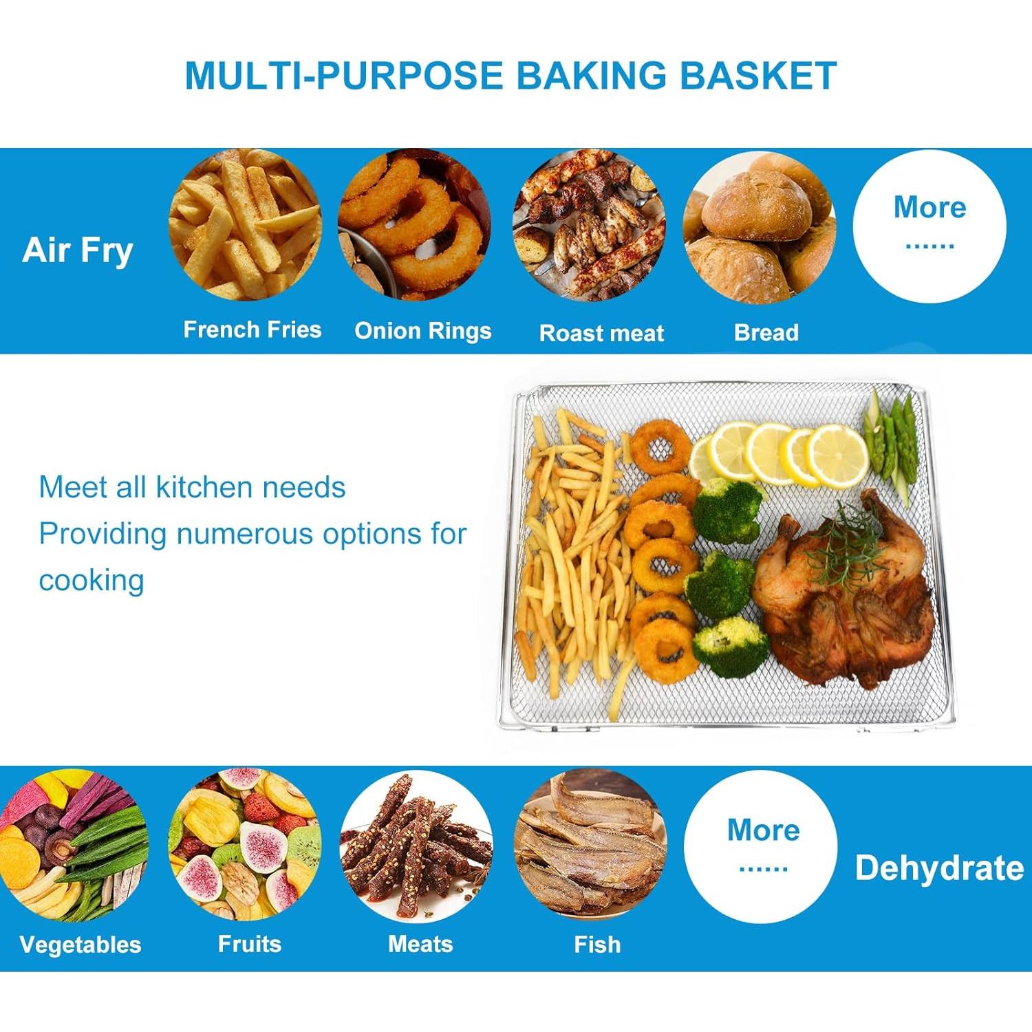 Cesta de Horno de Aire Ninja Foodi 2PCS Acero Inoxidable 36.6x29cm