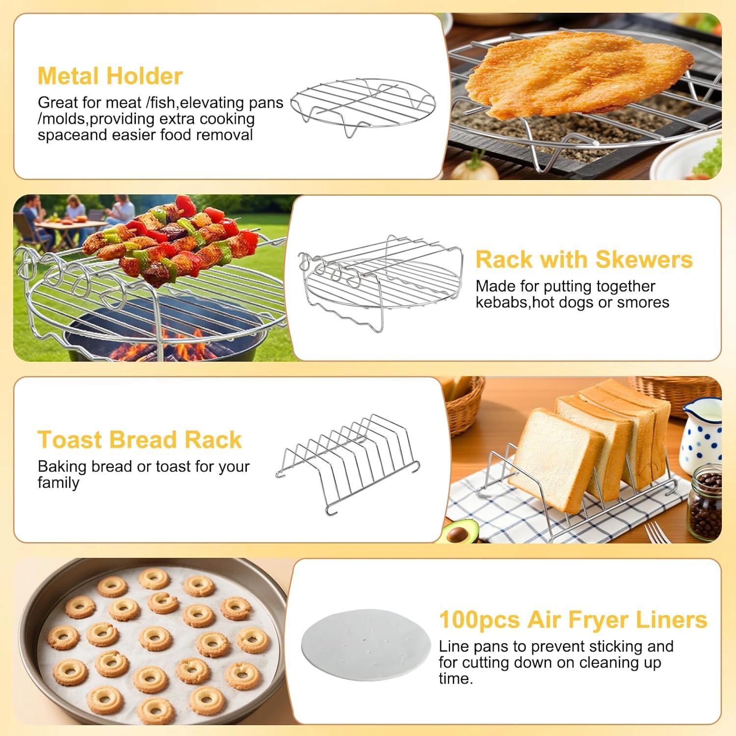 Kit de Accesorios para Freidora de Aire YuxingK 12 Piezas 4-6QT