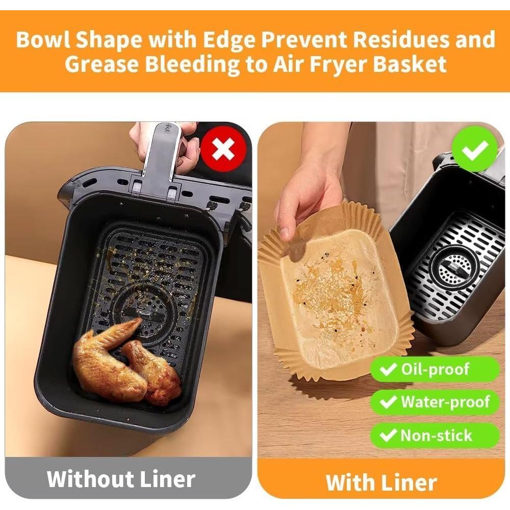 Forros desechables para freidora de aire DNSSY 125pcs 22x14cm