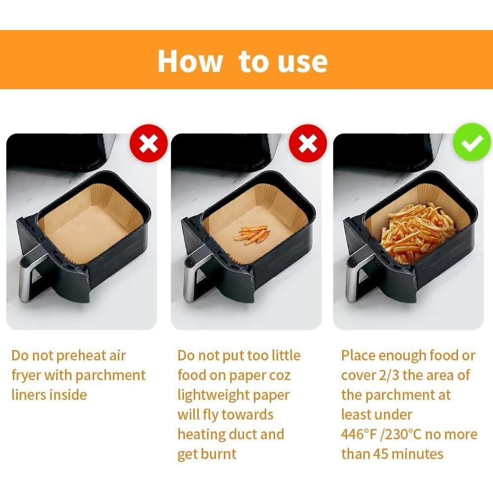 Forros desechables para freidora de aire DNSSY 125pcs 22x14cm