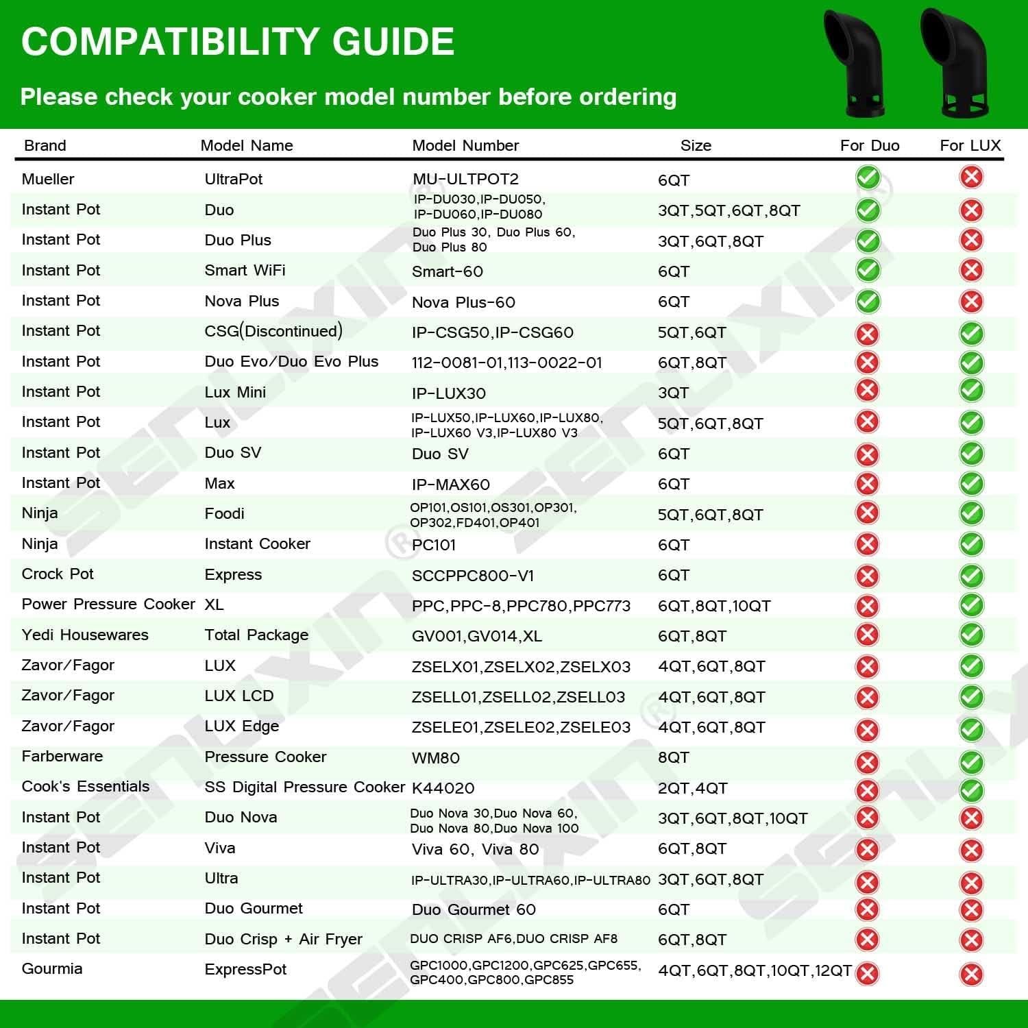 Desviador de Vapor de Silicona para Instant Pot 3-8 Qt