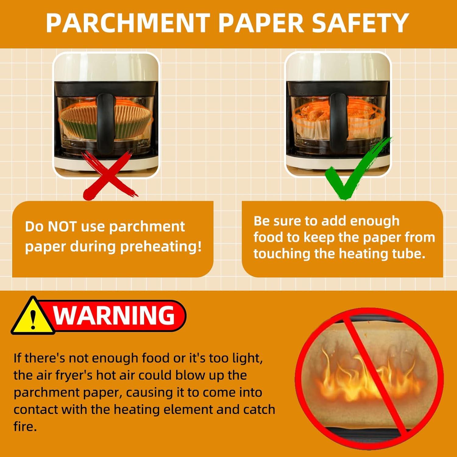 Forros de Papel para Freidora de Aire HONYAO 200 Pcs 20.6x14 cm