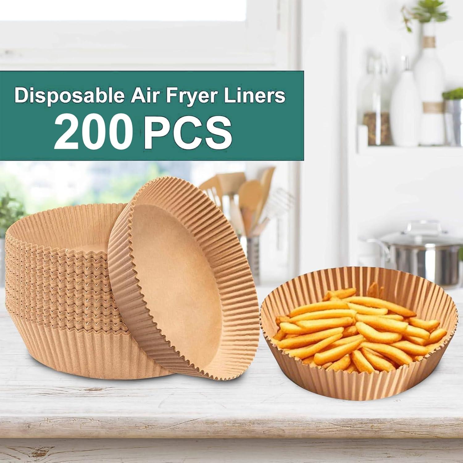 Forros Desechables para Freidora de Aire MUPORU 200 Pcs 20 cm