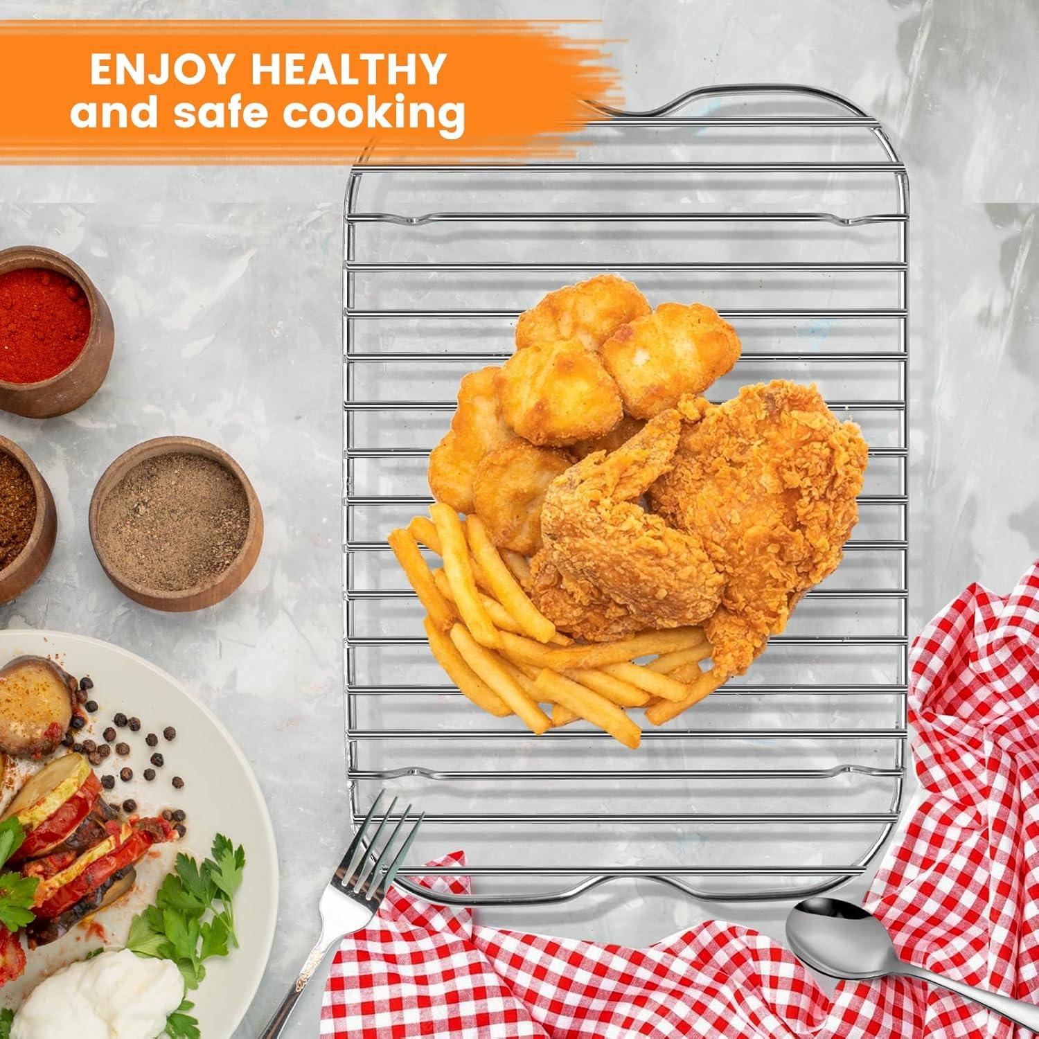 Rejilla de Acero Inoxidable para Freidora Ninja Foodi 29.5x19.3cm