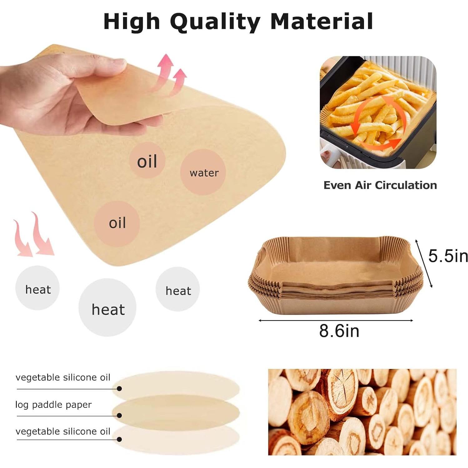 100 Pcs Papel para Hornear Rectangular Palksky 8.6x5.5 cm