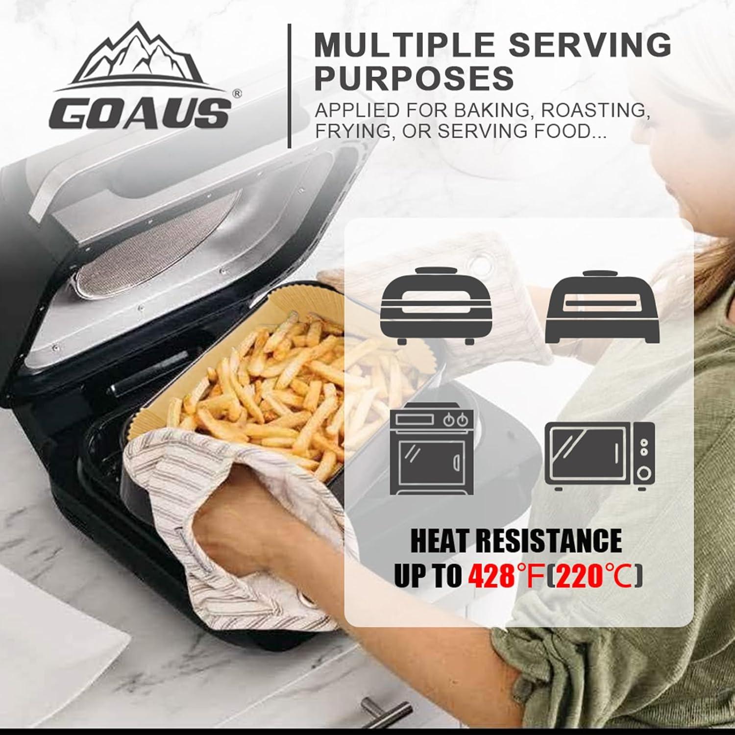 Forros de Papel Pergamino GOAUS 150 Pcs 11.5x6" para Freidora