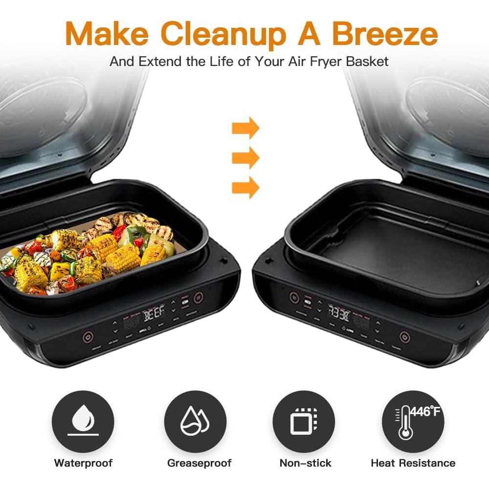 Forros desechables para freidora de aire DNSSY 150 piezas 29.5x19.3cm