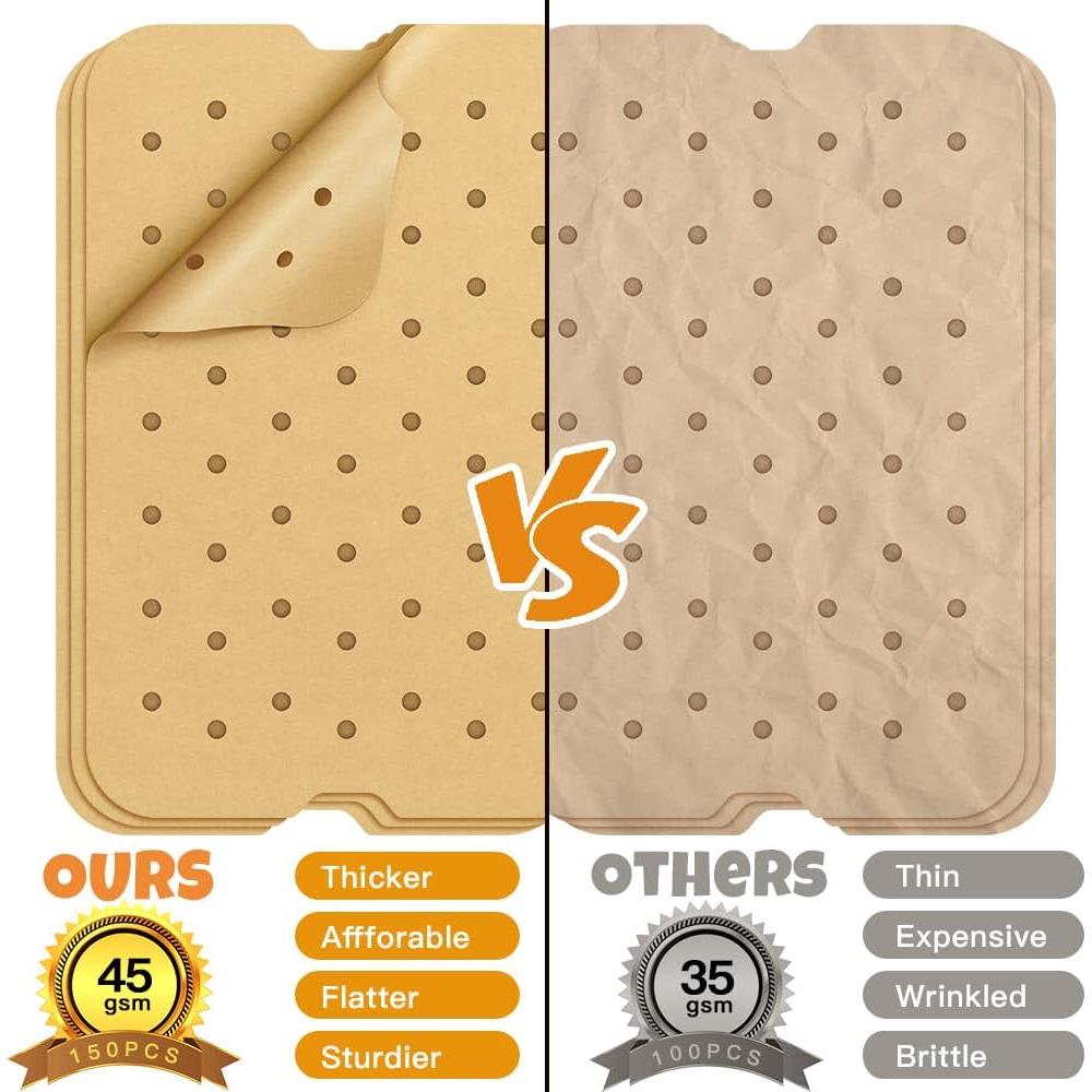 Forros desechables para freidora de aire DNSSY 150 piezas 29.5x19.3cm