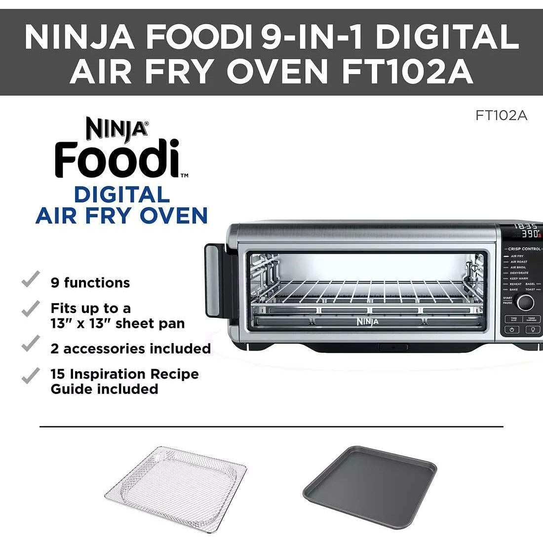 Horno Digital Ninja Foodi 9 en 1 Acero Inoxidable 1800W