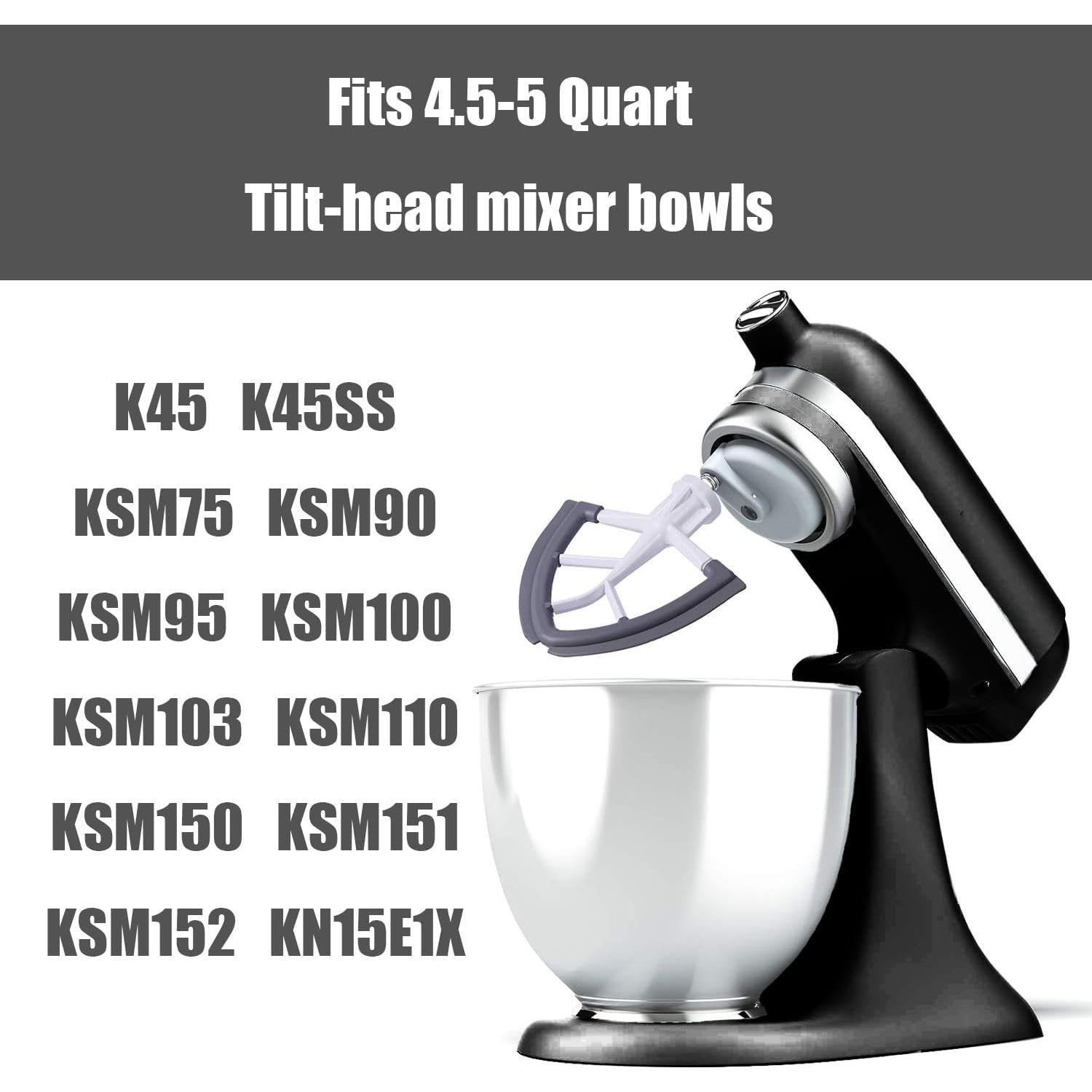 Batidor Flexible Vaxaape para KitchenAid 4.5-5L Gris