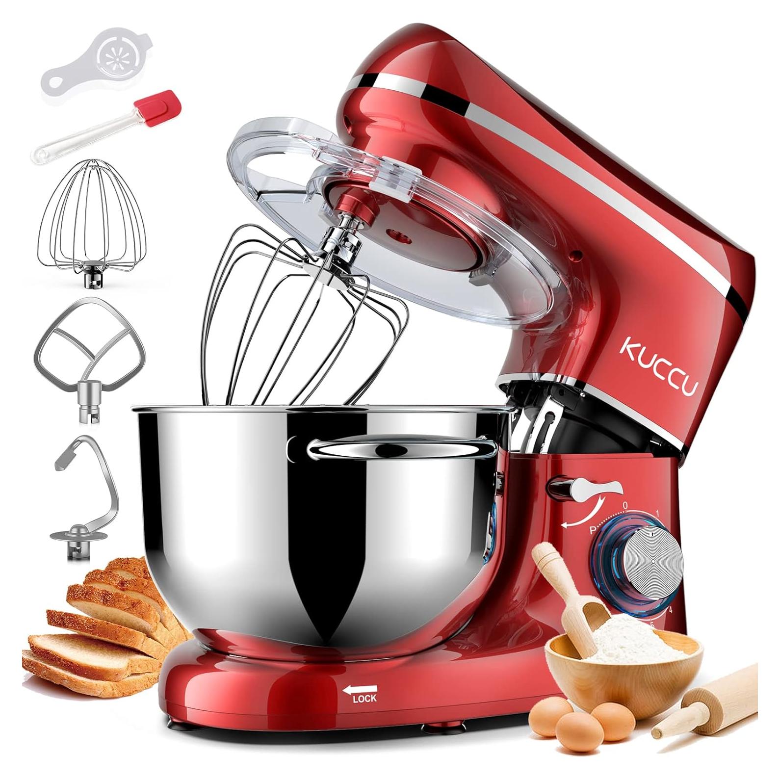 Batidora de Pie KUCCU 6.5L 660W 6 Velocidades Rojo