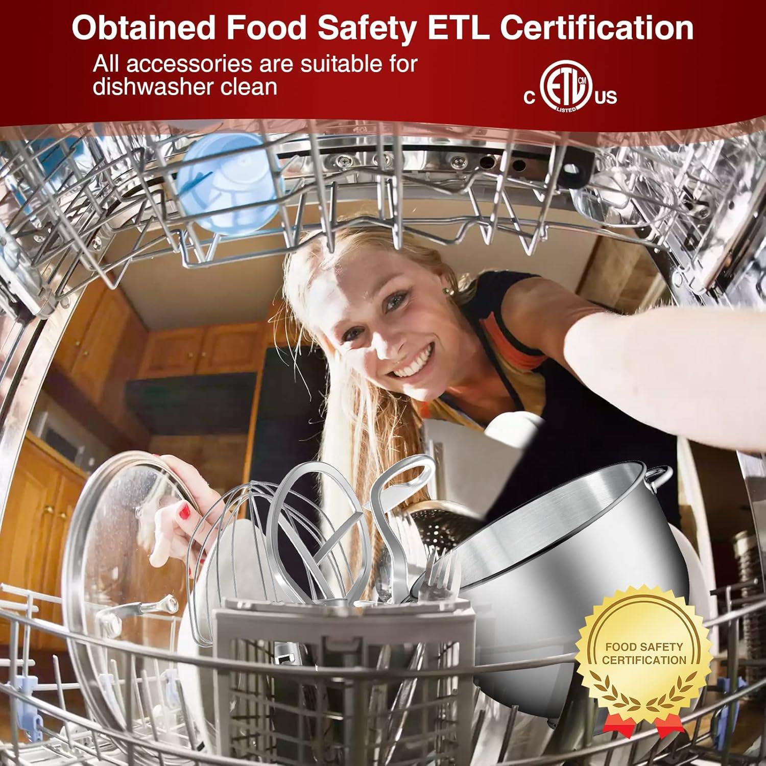 Batidora de Pie KUCCU 6.5L 660W 6 Velocidades Rojo