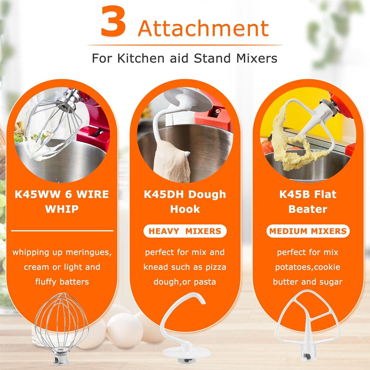 Kit de Accesorios para Batidora Kitchen Aid 3 Piezas - Acero Inoxidable