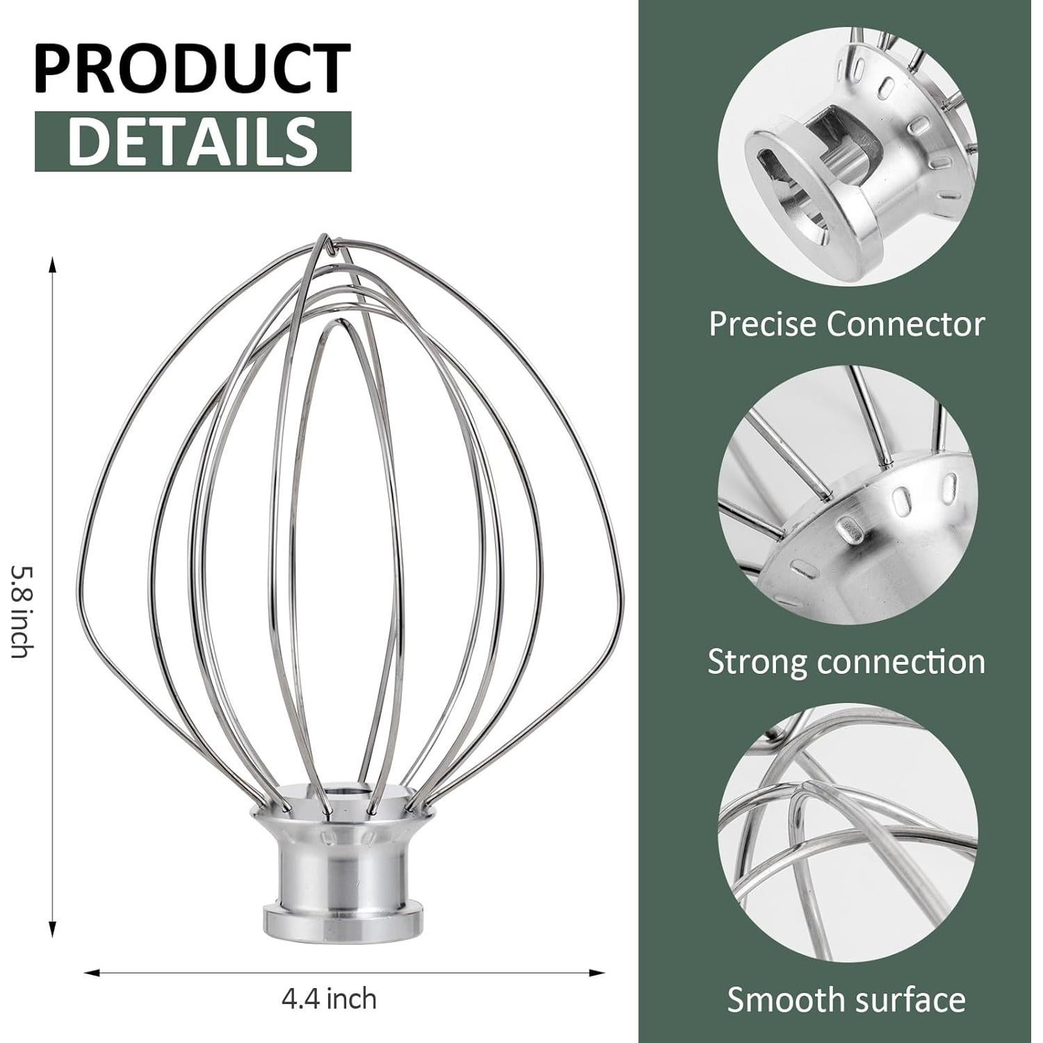 Batidor de Alambre Inoxidable ABTER para KitchenAid K45/KSM