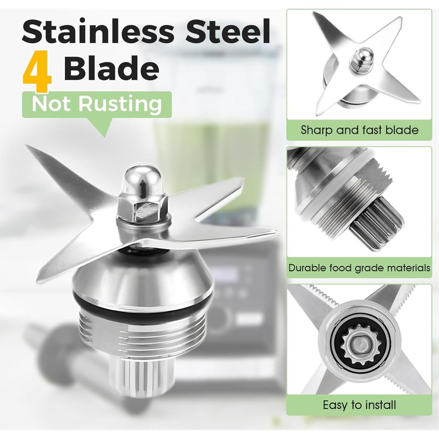 Kit de Reemplazo de Cuchilla DRELD para Licuadora 4 Cuchillas