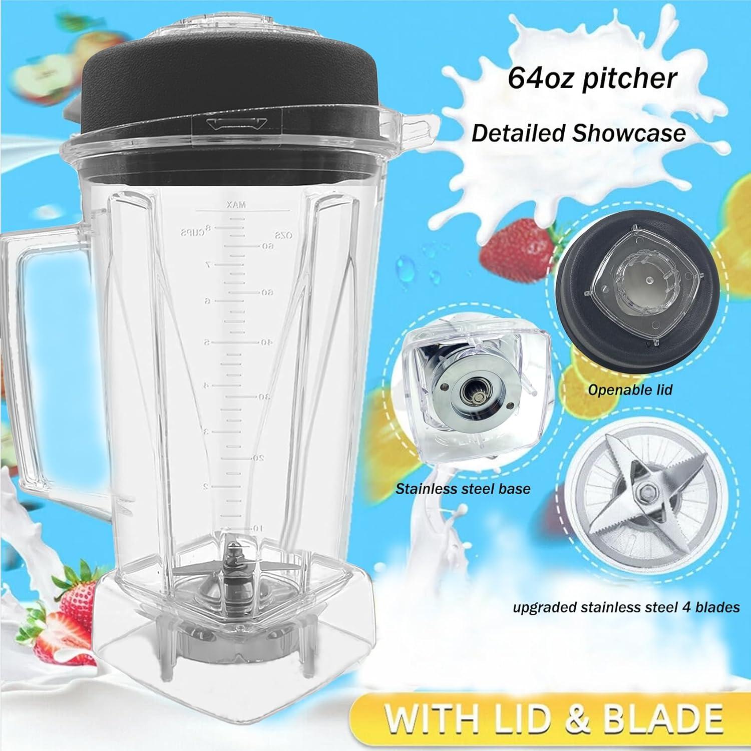 Jarra de licuadora Bxmgr 1.81L clara compatible Vitamix