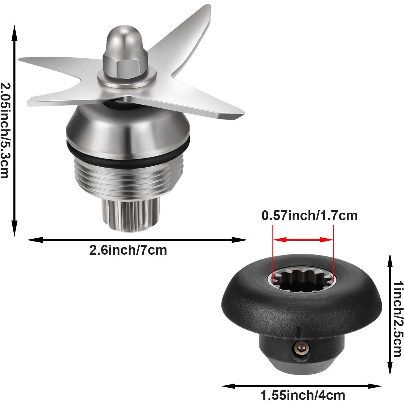 Conjunto de cuchillas de licuadora Frienda 3 piezas compatible Vita-Mix