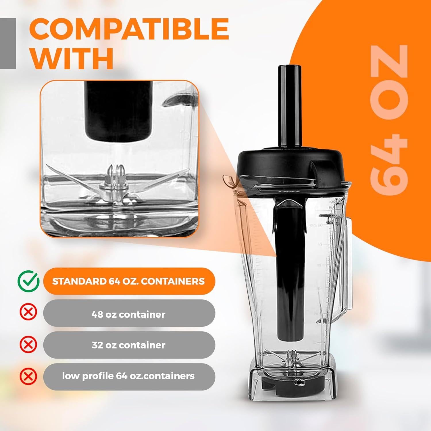 Reemplazo de Émbolo Negro para Licuadora Vitamix 1.89L