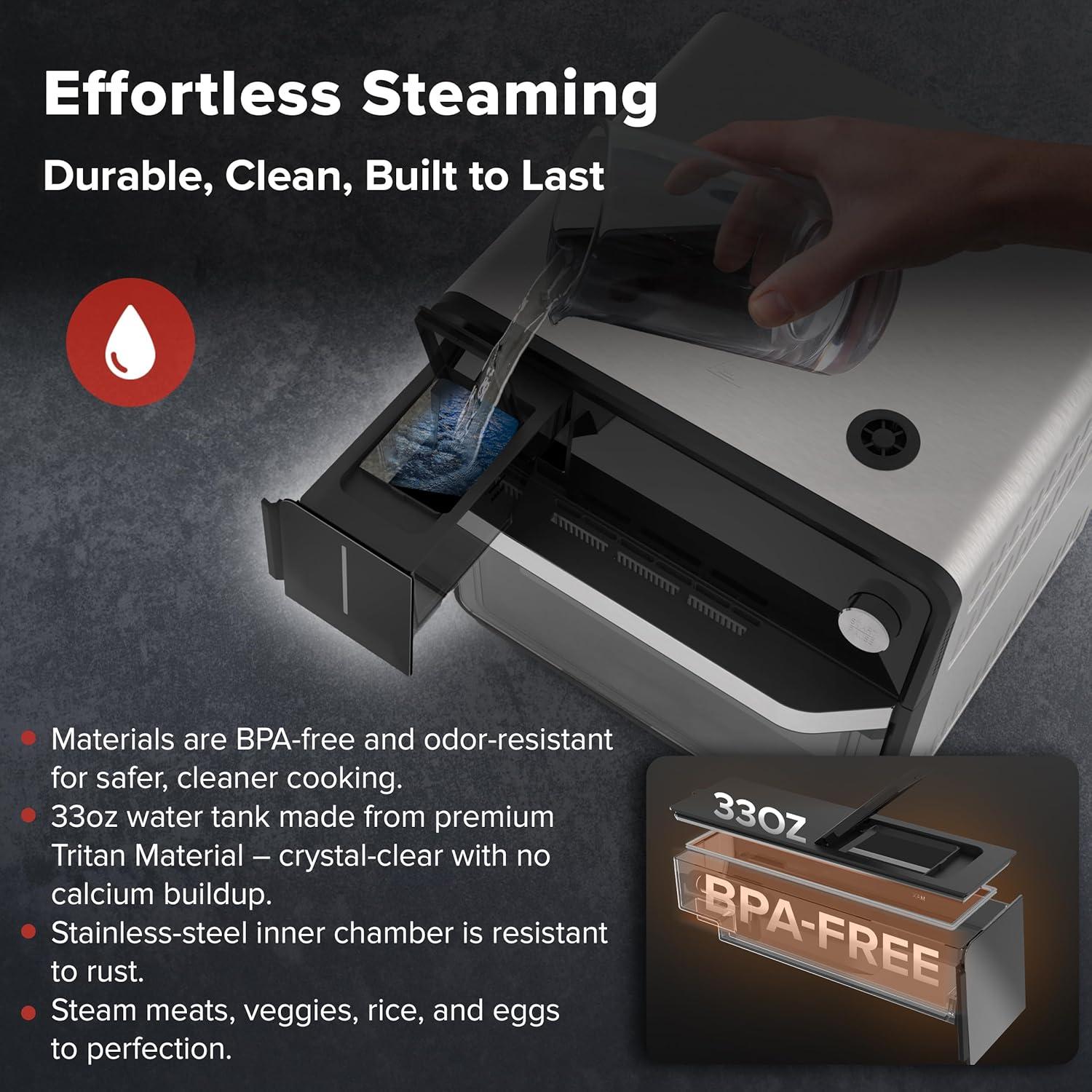 Horno de Vapor y Freidora Nuwave 16qt Acero Inoxidable 120 Presets