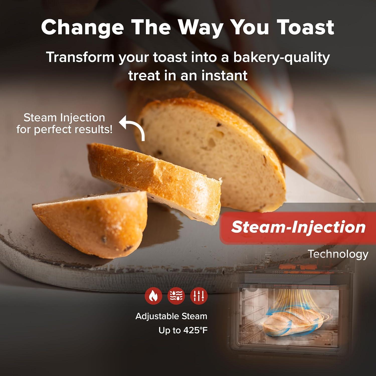 Horno de Vapor y Freidora Nuwave 16qt Acero Inoxidable 120 Presets