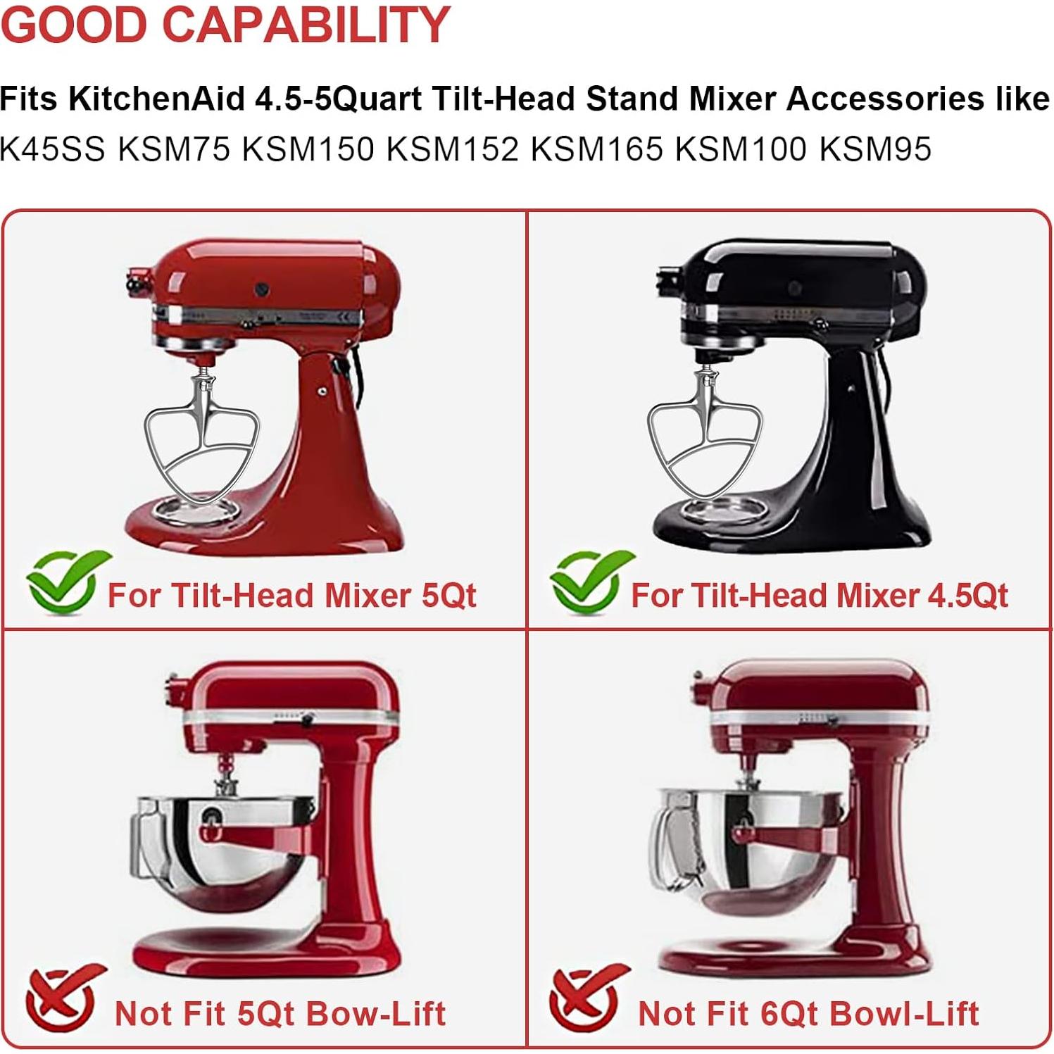 Batidor de Acero Inoxidable Hozodo para Mezclador Kitchenaid 4.5-5Qt
