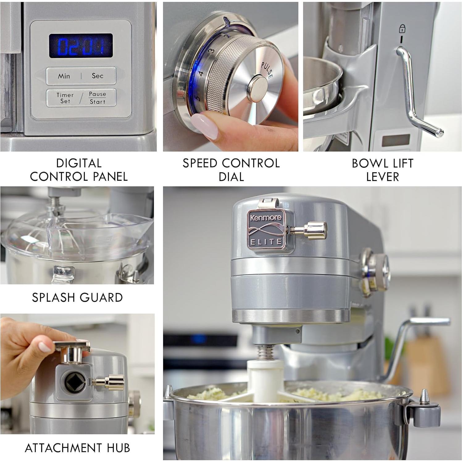 Mezclador de Pie Kenmore Elite 6 Qt 600W Acero Inoxidable