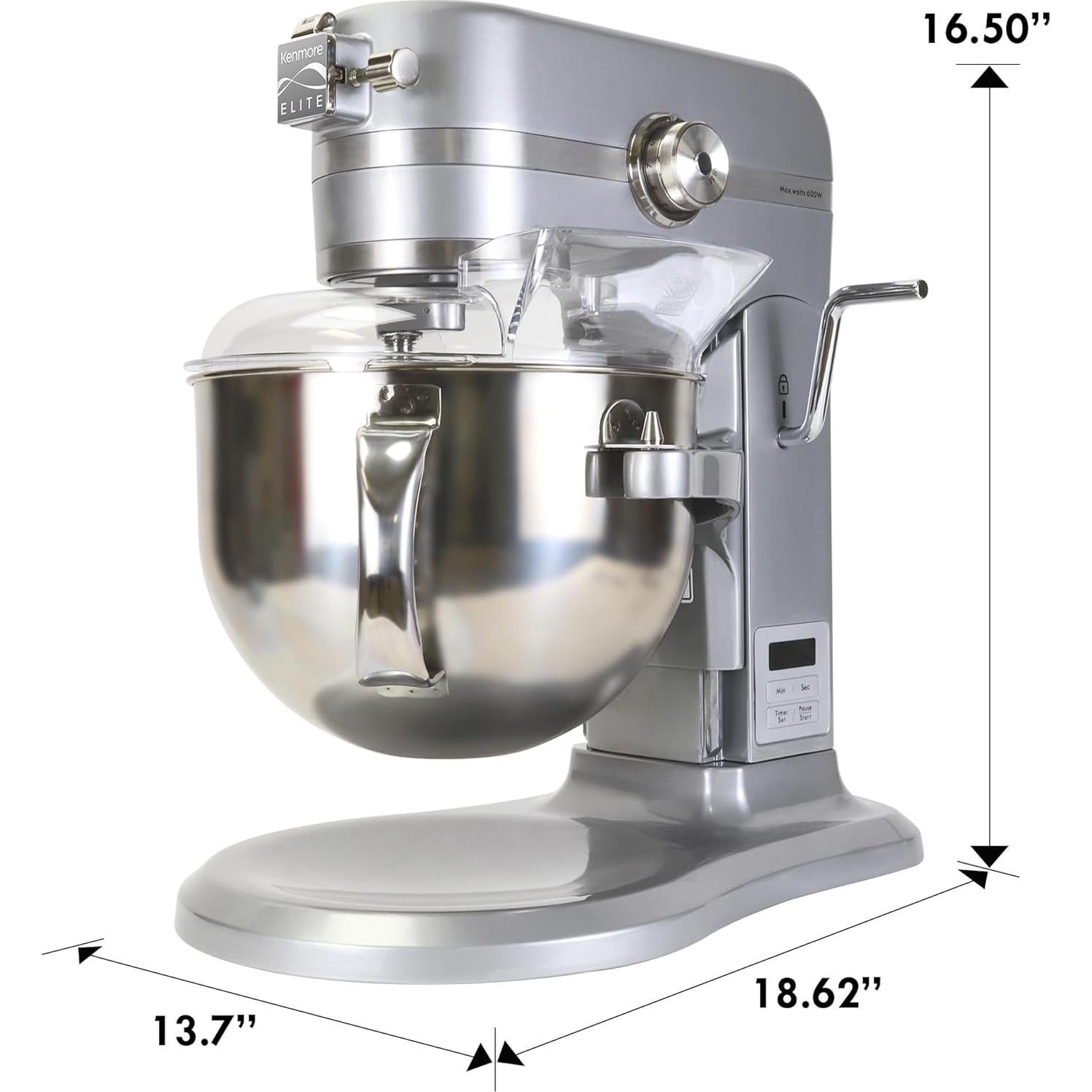 Mezclador de Pie Kenmore Elite 6 Qt 600W Acero Inoxidable