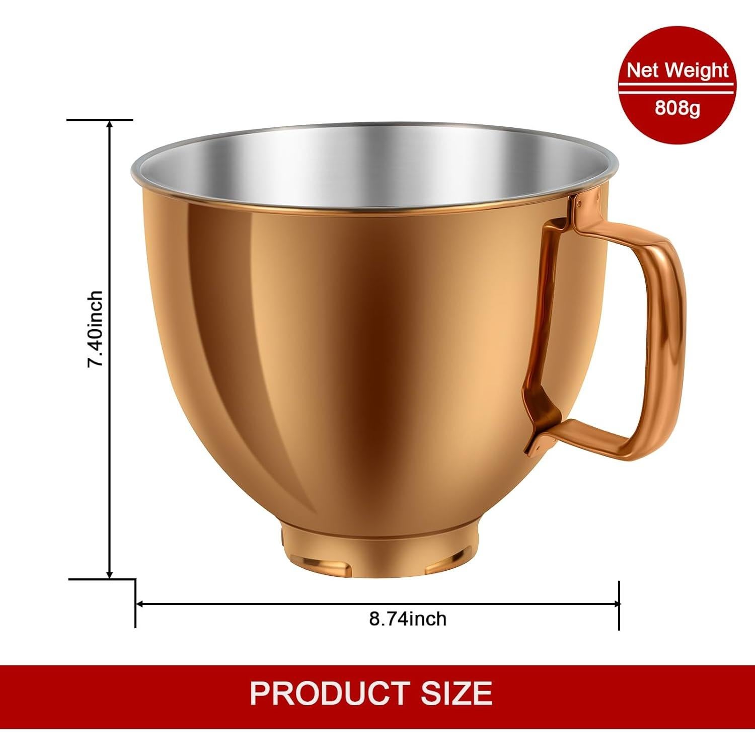 Tazón de Acero Inoxidable 5QT KitchenAid Cobre Radiante