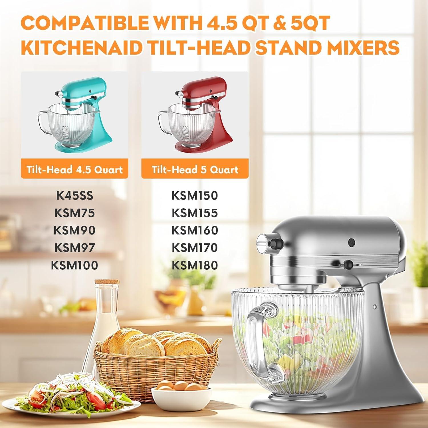 Tazón Mezclador de Vidrio Cofun 5L para Batidora Kitchenaid