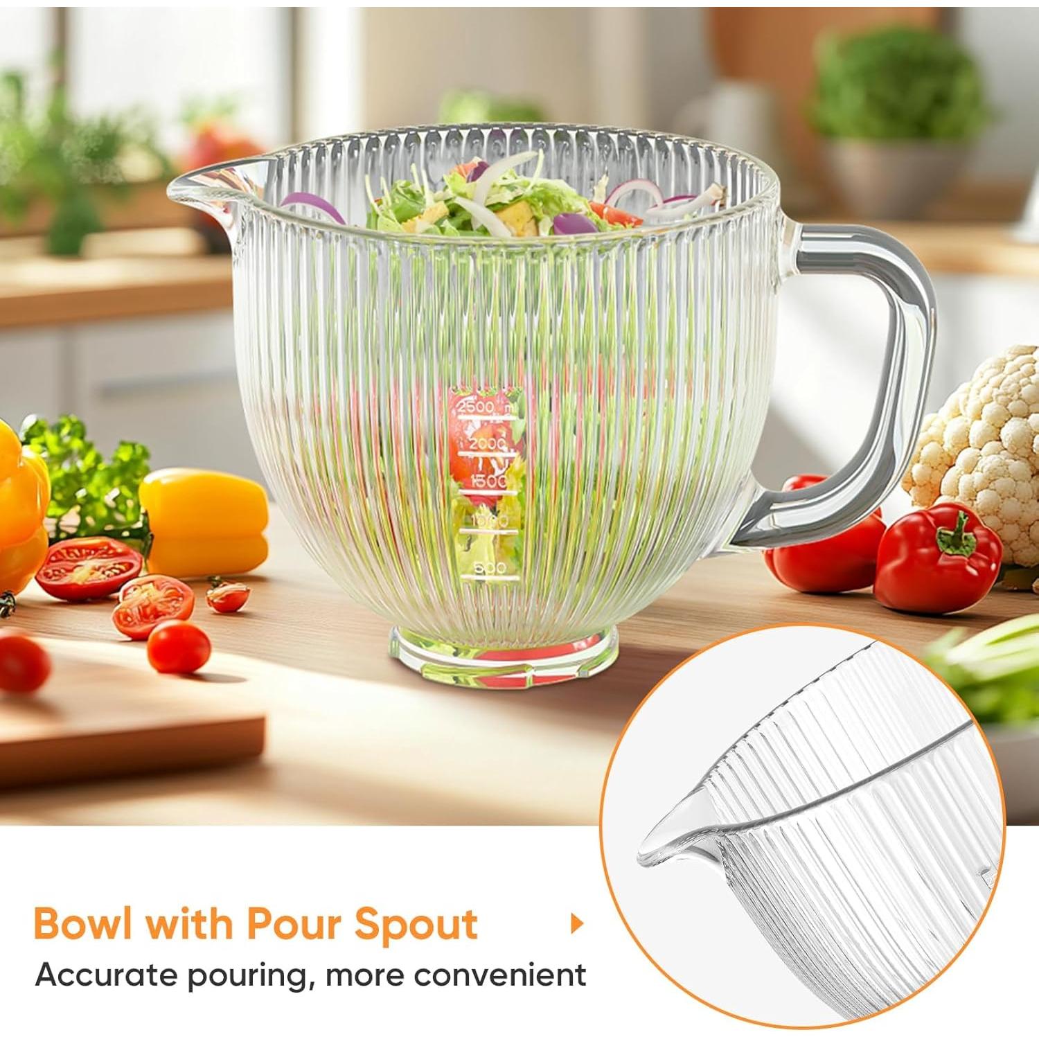 Tazón Mezclador de Vidrio Cofun 5L para Batidora Kitchenaid