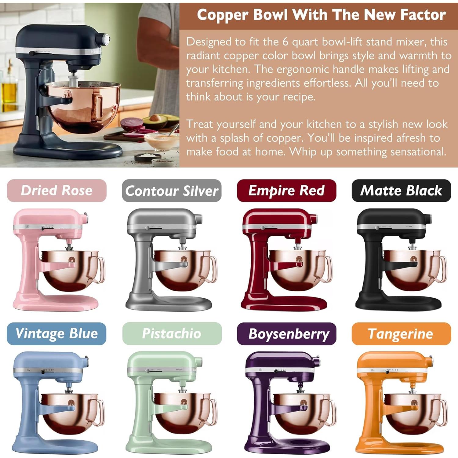 Tazón Mezclador Acero Inoxidable Wiselet 6 Cuartos Cobre