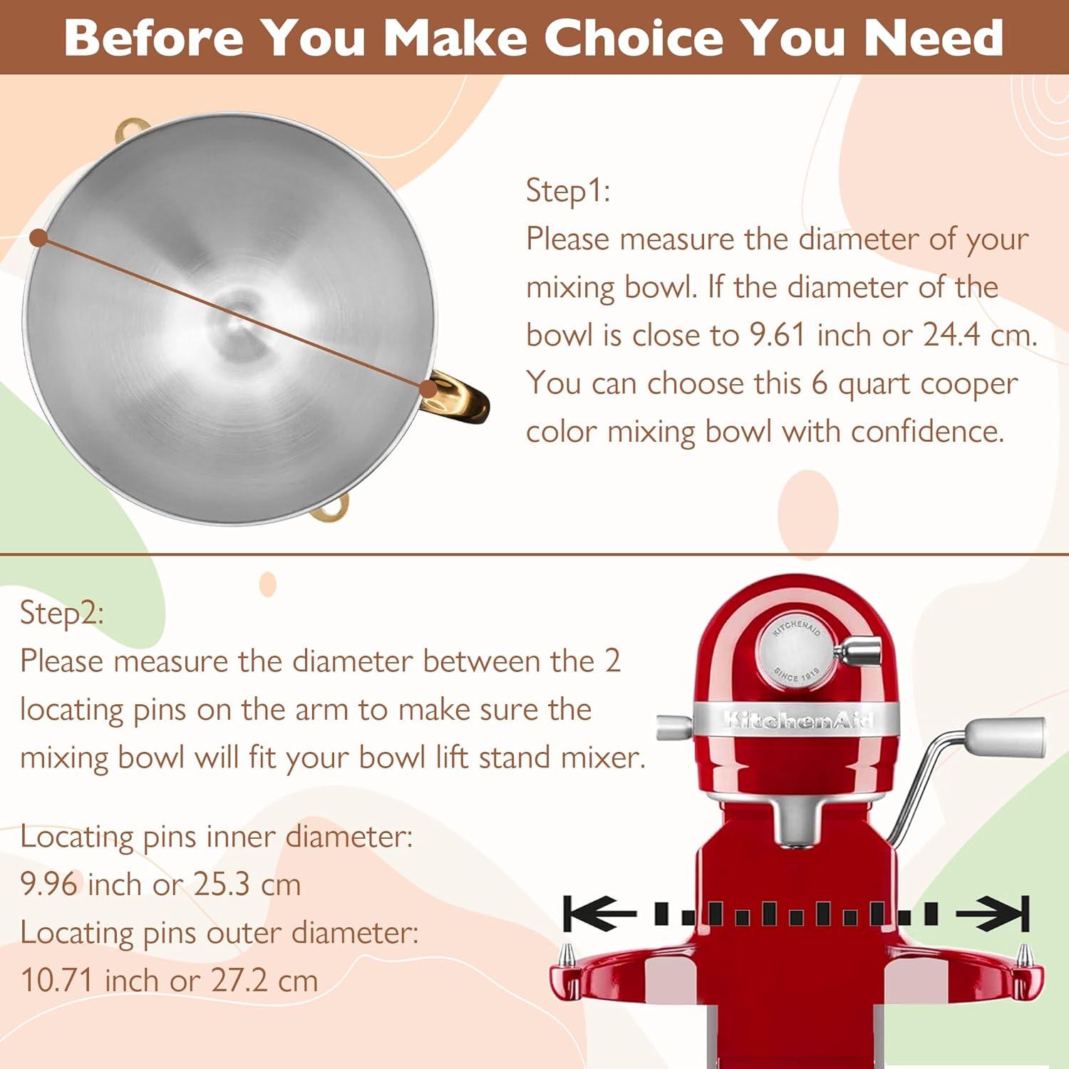 Tazón Mezclador Acero Inoxidable Wiselet 6 Cuartos Cobre