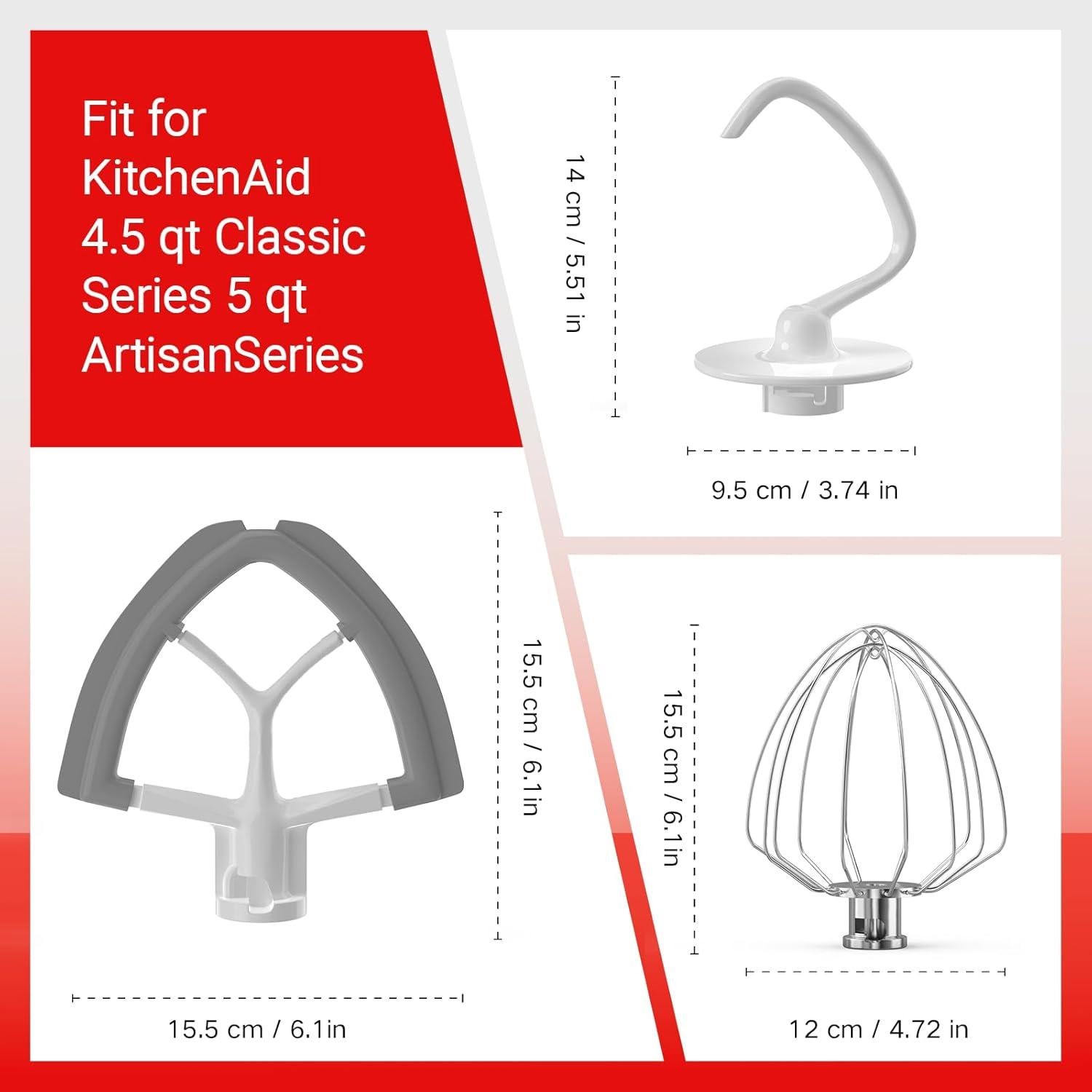 Batidor Flexible 3 Piezas KitchenAid 4.5-5QT Accesorios