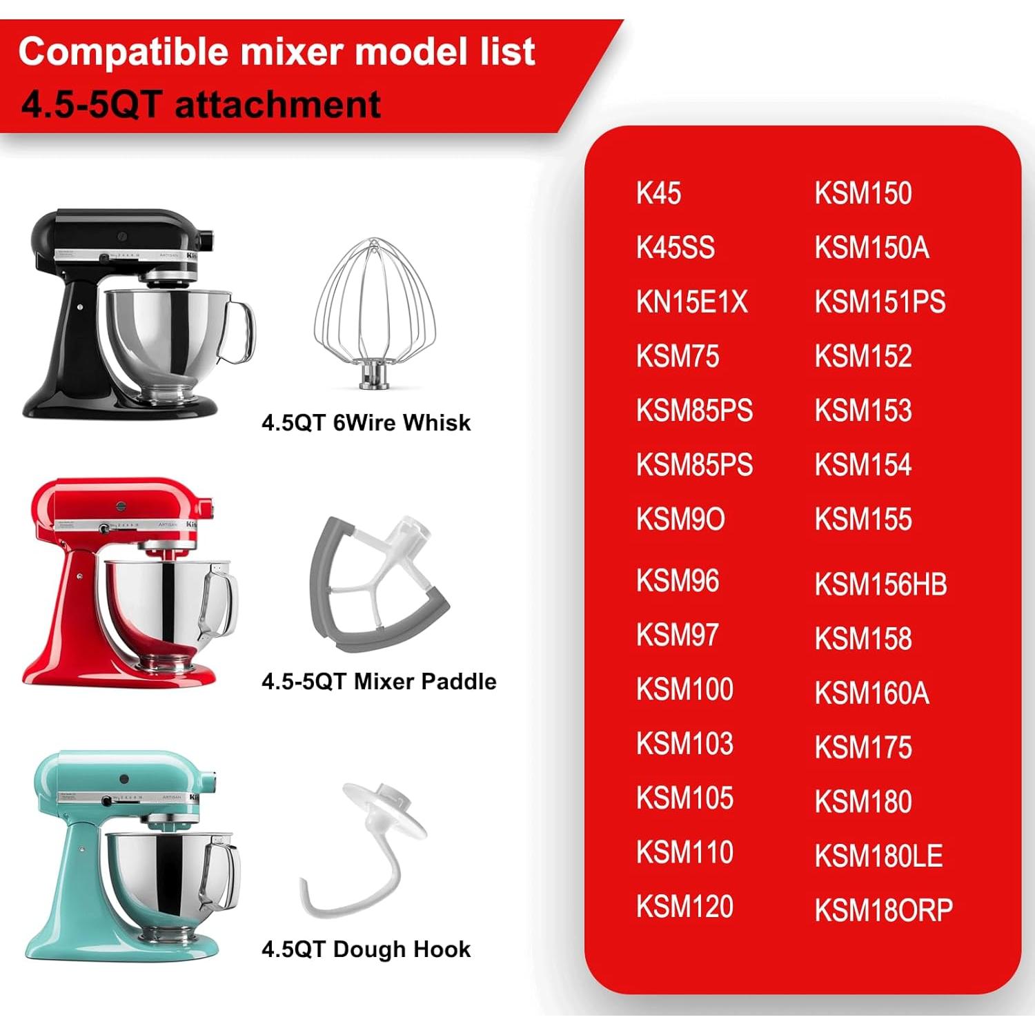 Batidor Flexible 3 Piezas KitchenAid 4.5-5QT Accesorios