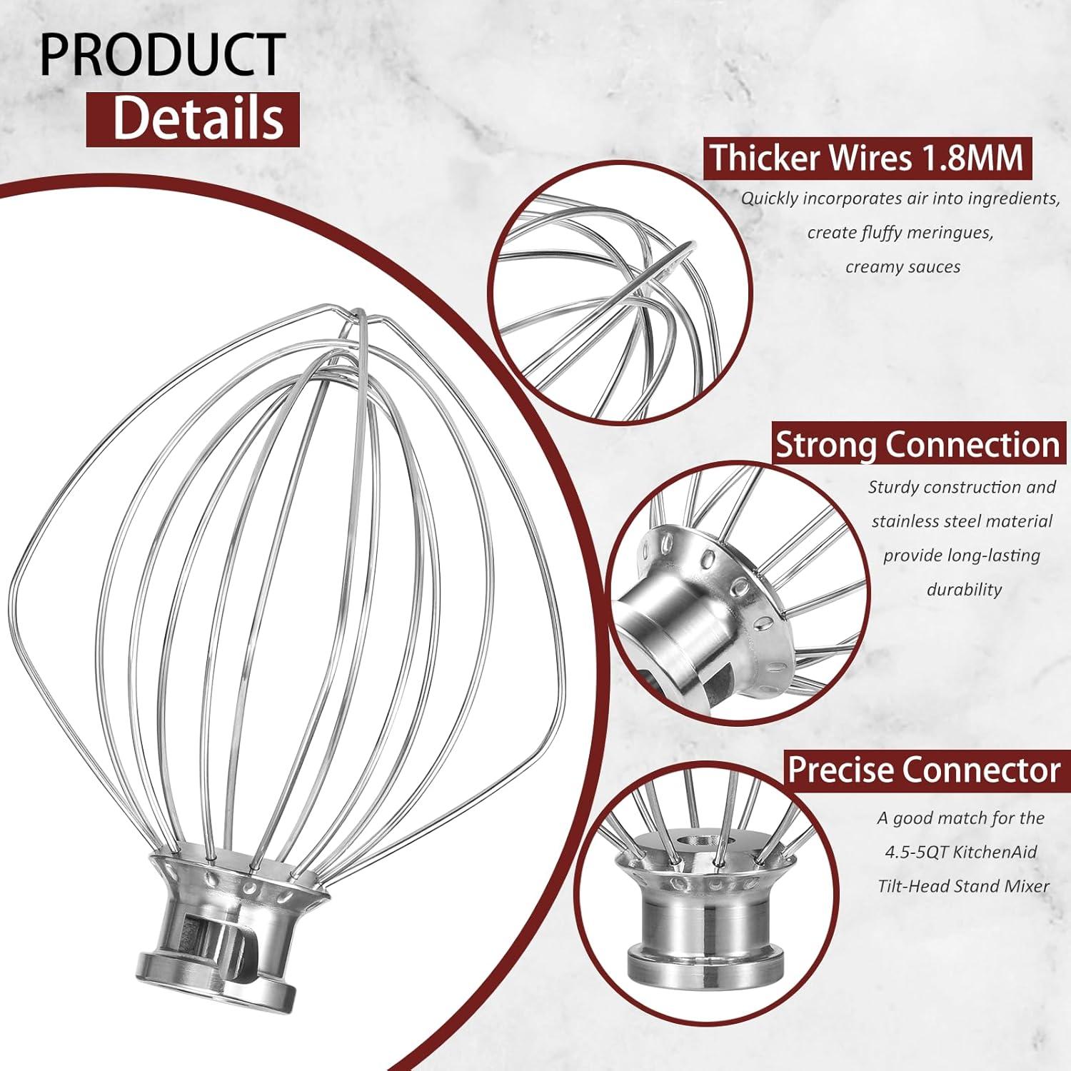 Batidor de Alambre K45WW KitchenAid 6 Alambres Acero Inoxidable