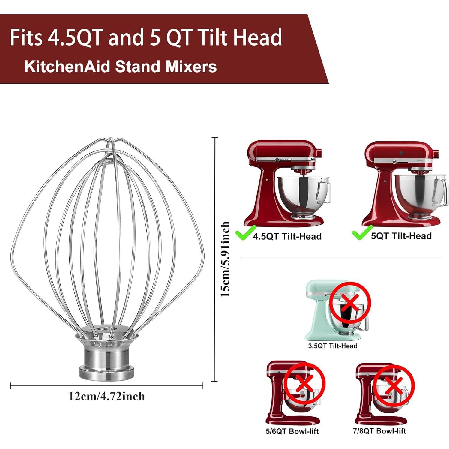 Batidor de Alambre K45WW KitchenAid 6 Alambres Acero Inoxidable