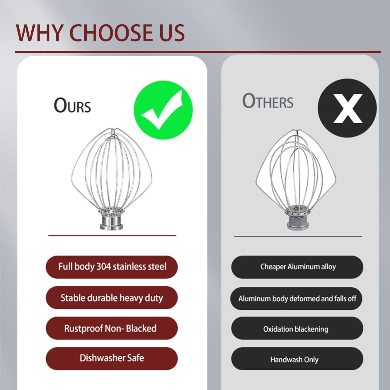 Batidor de Alambre K45WW KitchenAid 6 Alambres Acero Inoxidable