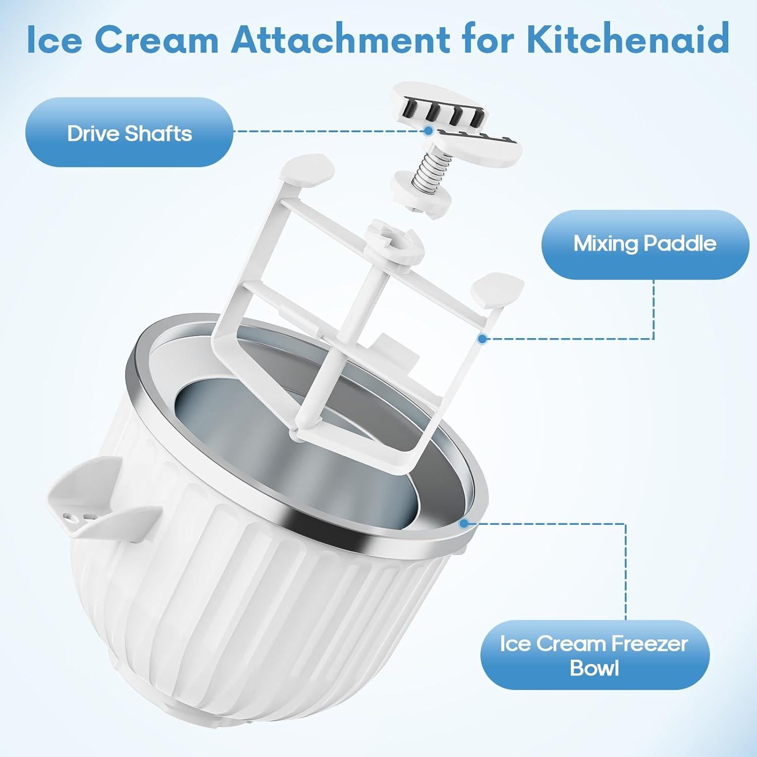 Accesorio para Helados Cofun para Batidoras KitchenAid 2L