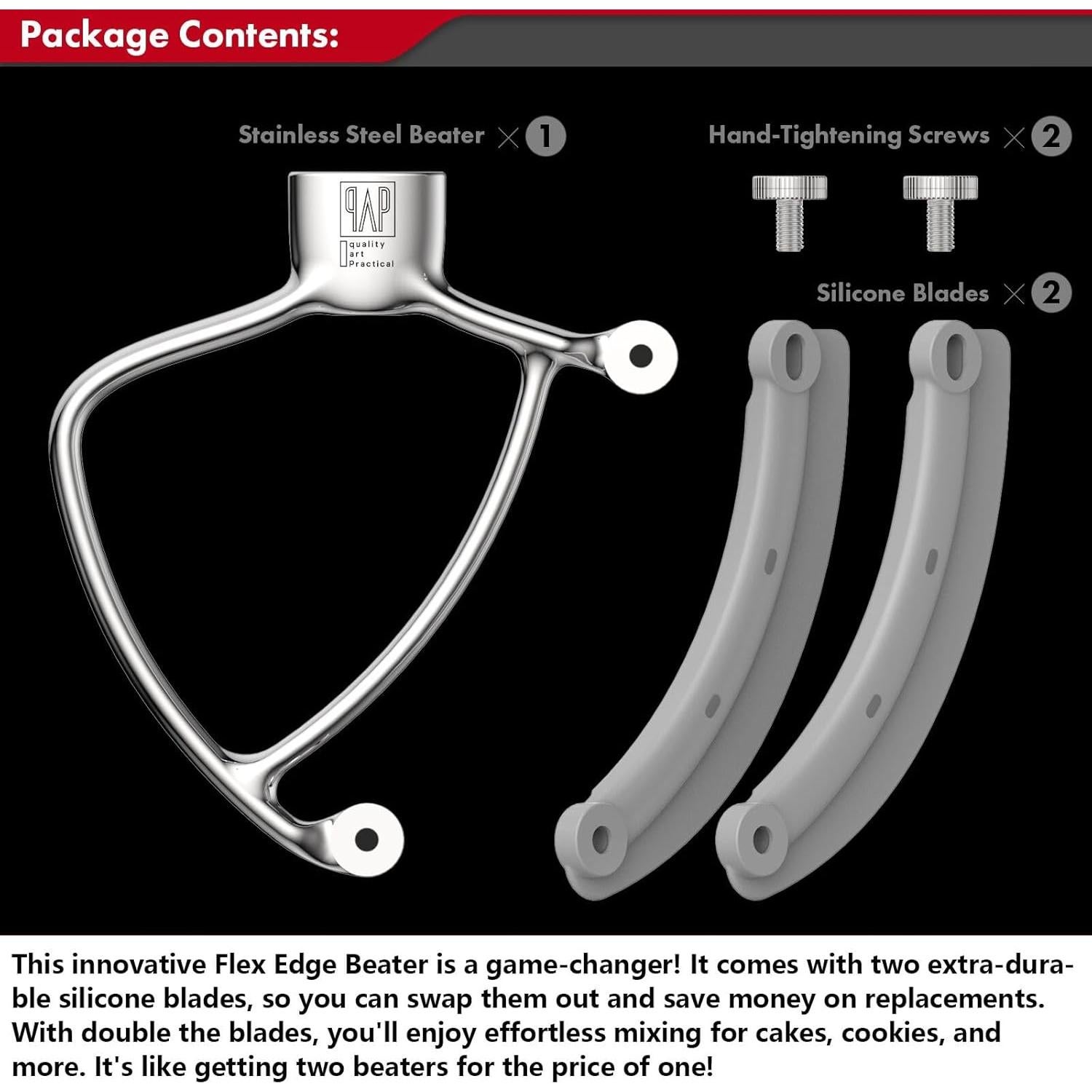 Batidor Flexible Pro FEB3 para KitchenAid 3.5QT - Acero Inoxidable