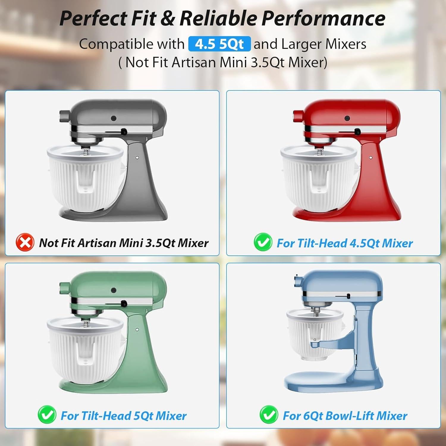 Accesorio para Hacer Helados GuanQiao 2QT para KitchenAid