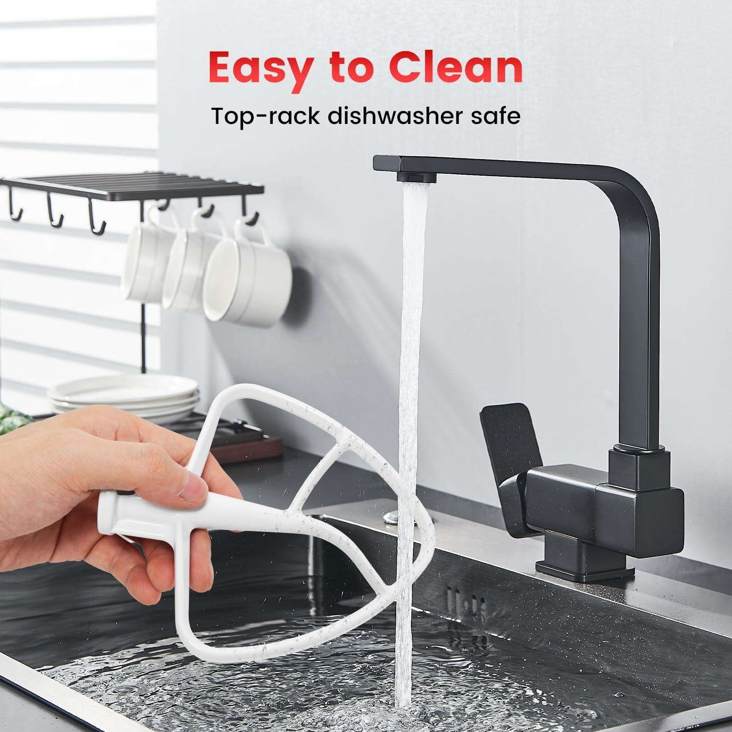 Batidor Plano Revestido KitchenAid K45B 15.5x14cm Blanco