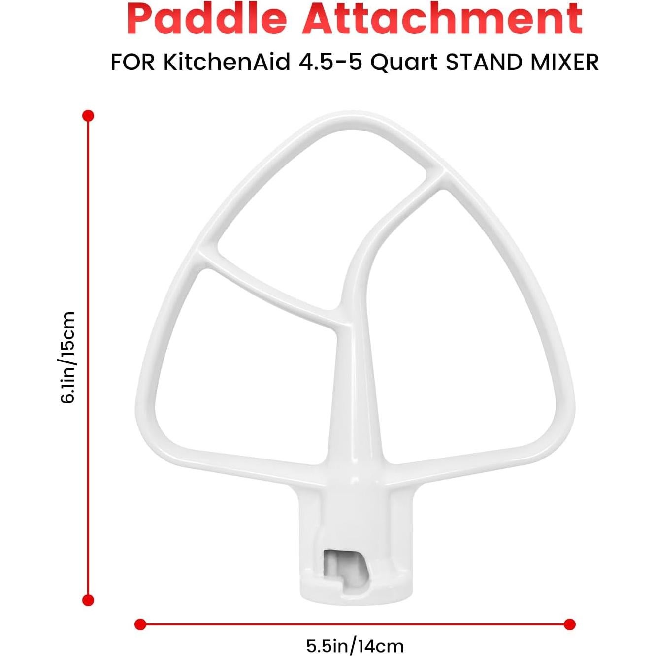 Batidor Plano Revestido KitchenAid K45B 15.5x14cm Blanco