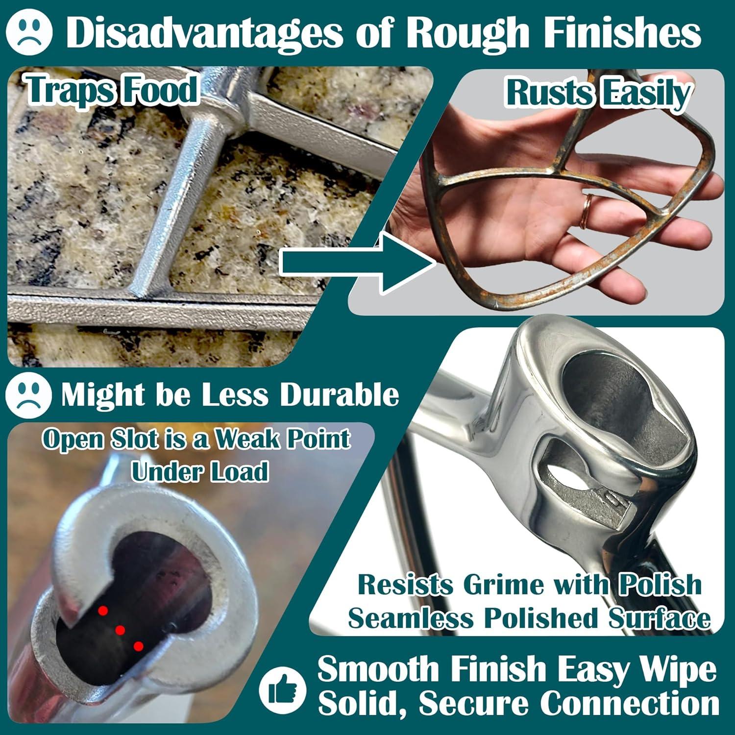 Paleta de Acero Inoxidable KitchenAid 4.5-5 QT - Batidor Plano