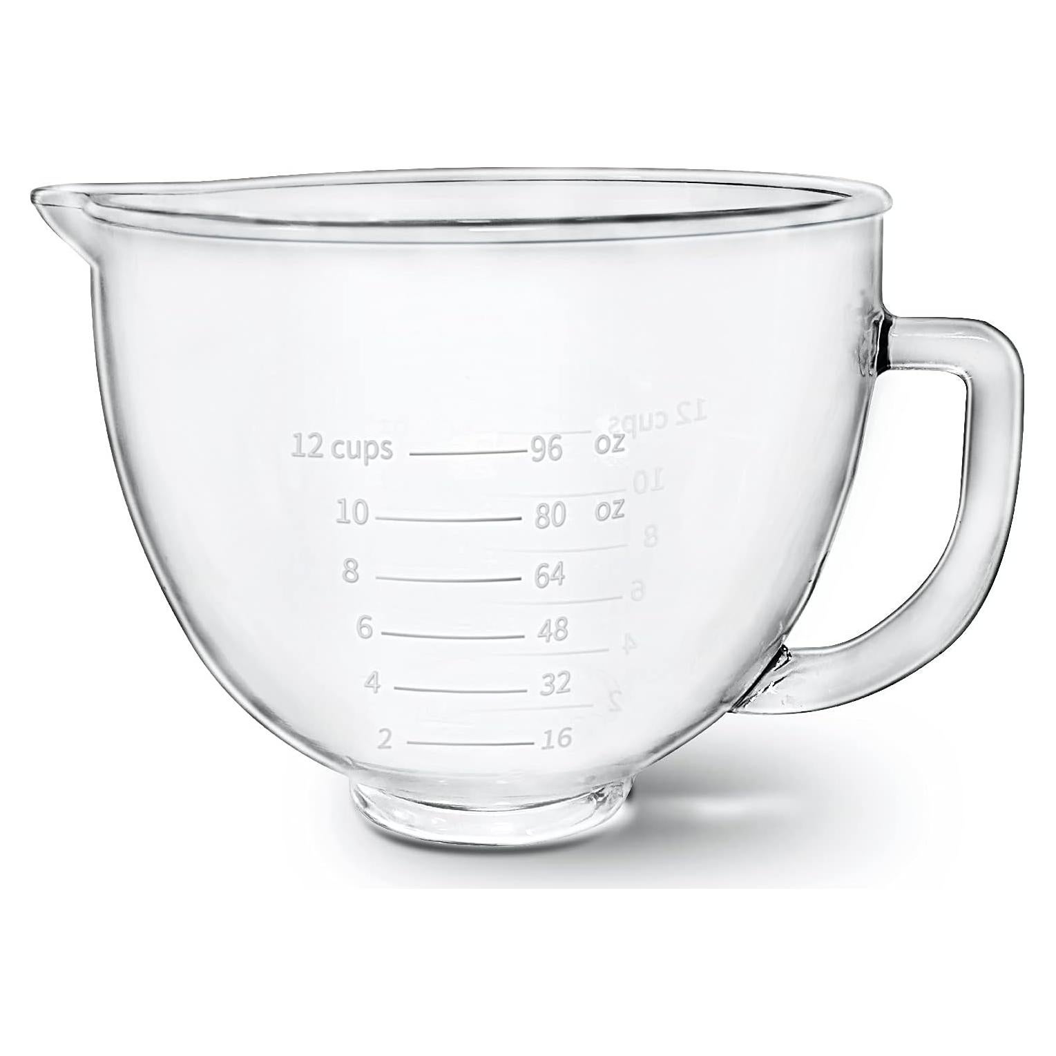 Tazón Mezclador de Vidrio Kitwanda 5 Cuartos para Batidora