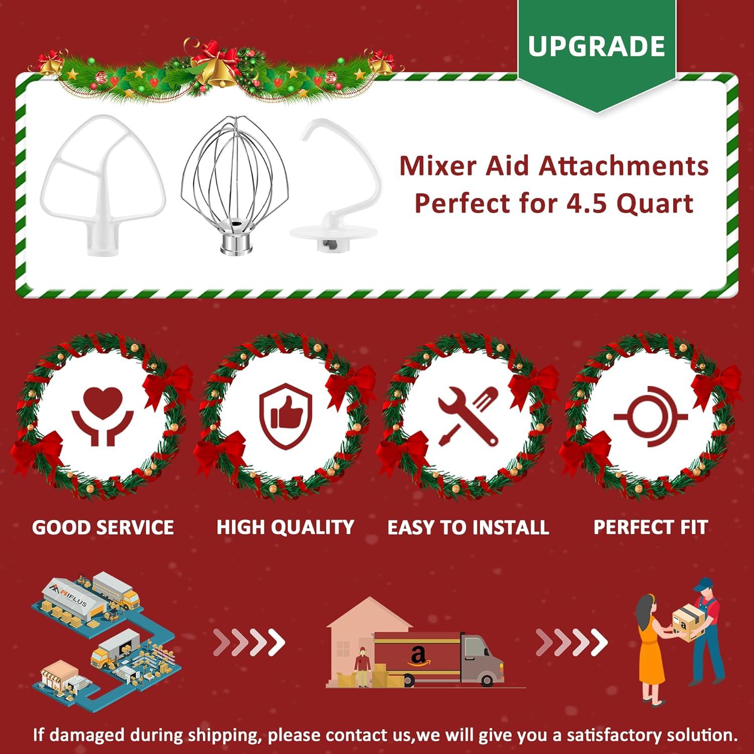 Accesorios para Mezcladores KitchenAid K45 - Gancho, Paleta y Batidor